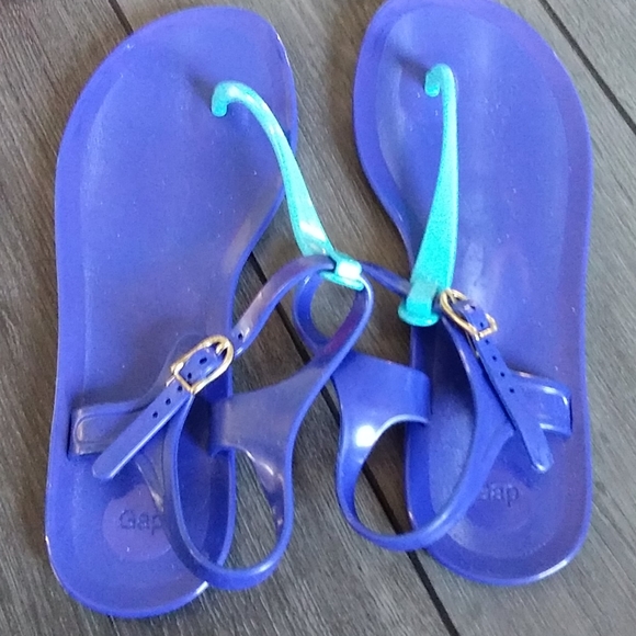 Gap summer jelly sandals blue size 9 - Picture 2 of 3